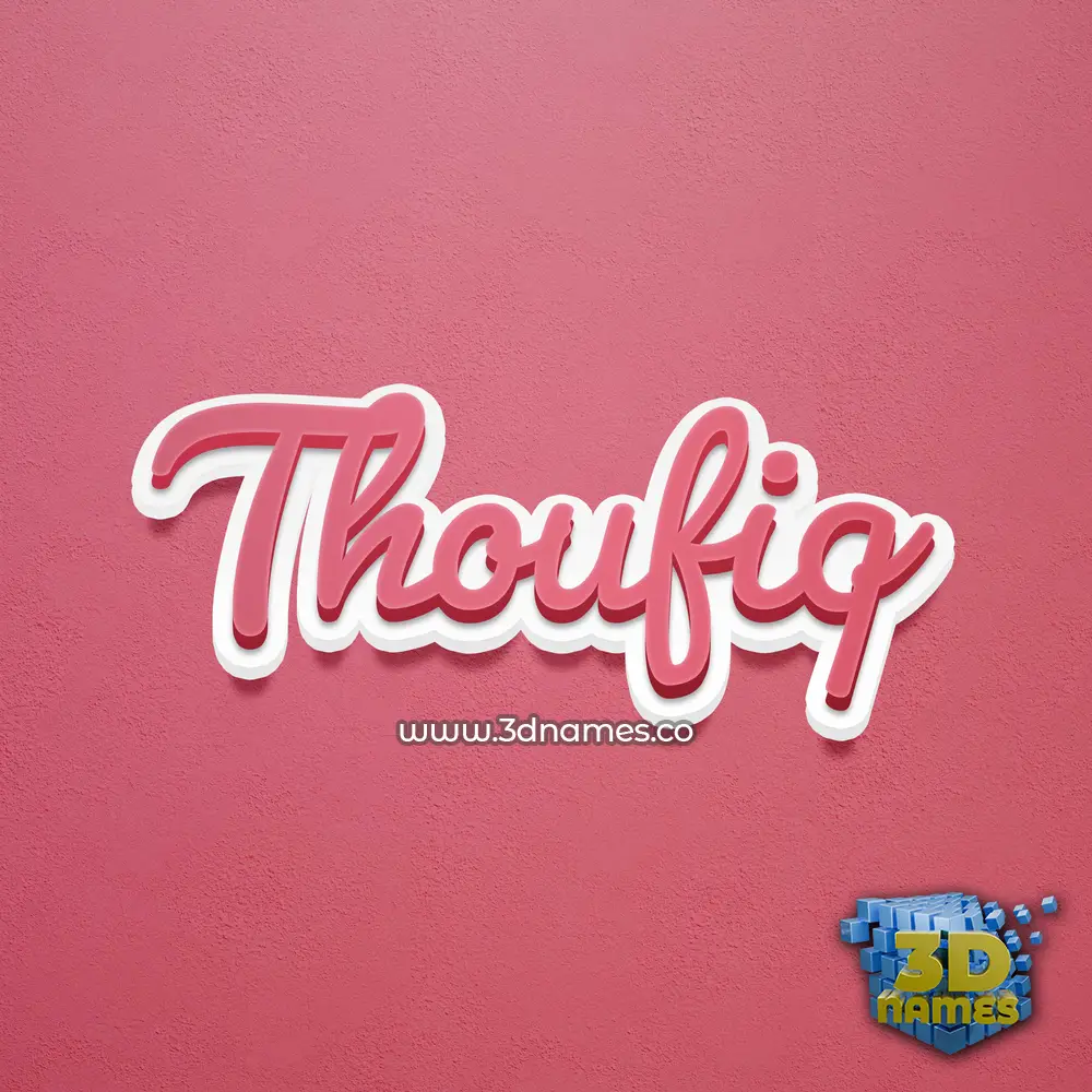 thoufiq in Red Scribble style - 3D name wallpaper