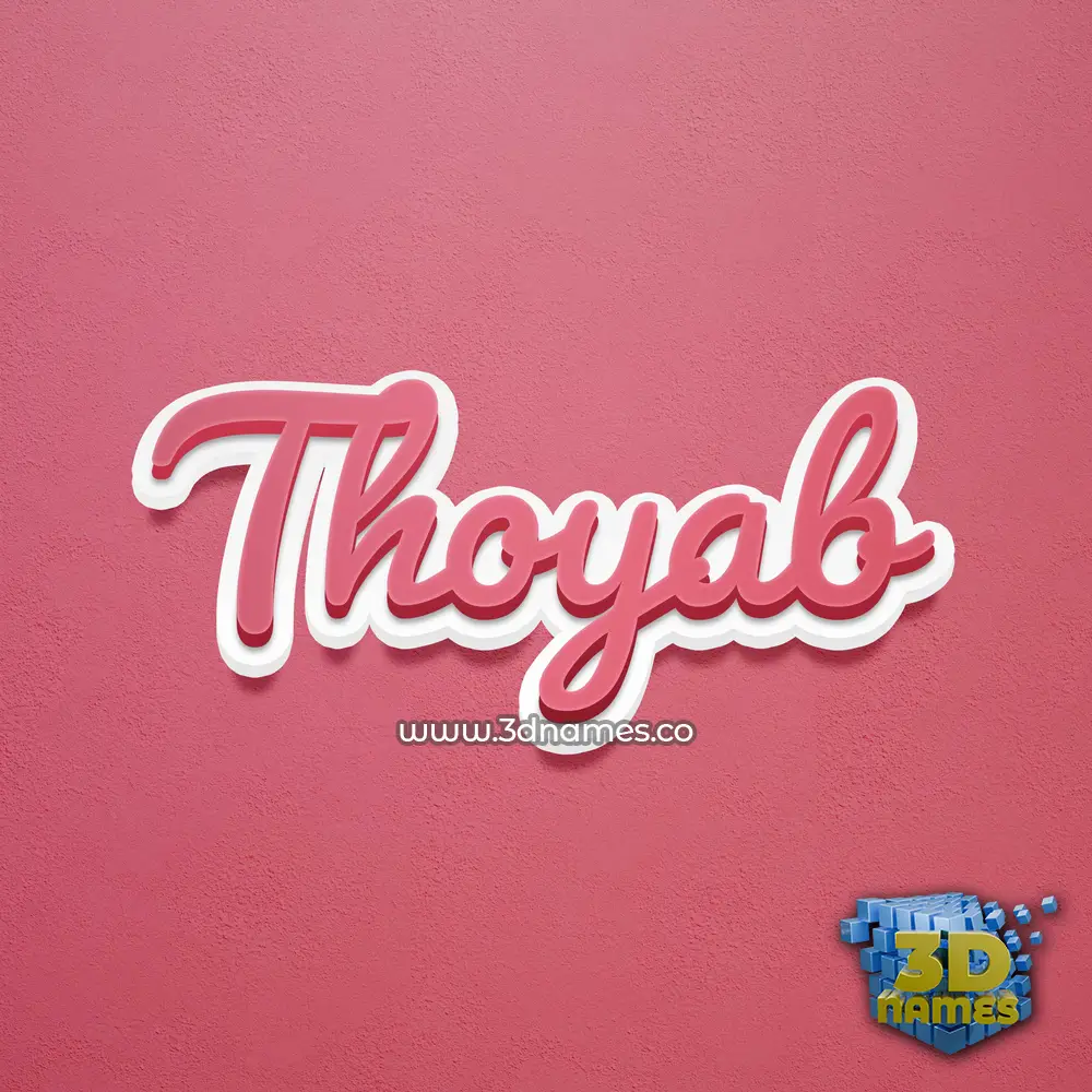 thoyab in Red Scribble style - 3D name wallpaper