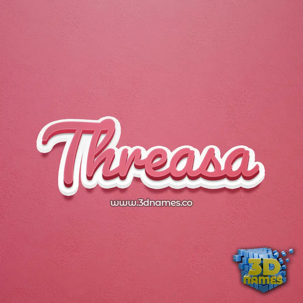 threasa in Red Scribble style - 3D name wallpaper