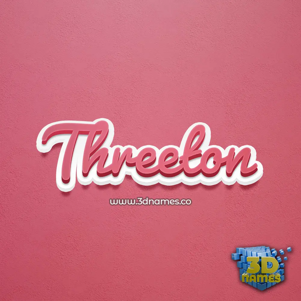 threeton in Red Scribble style - 3D name wallpaper
