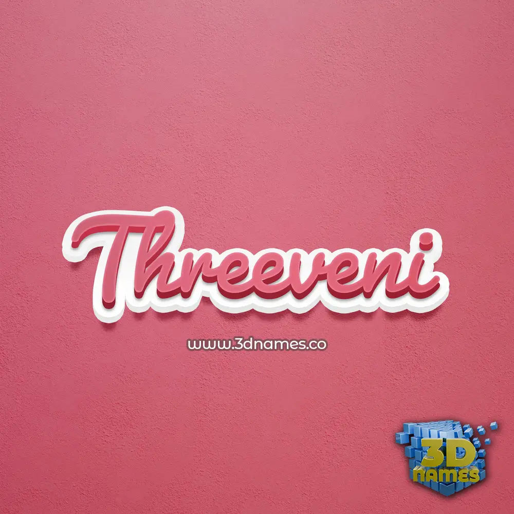 threeveni in Red Scribble style - 3D name wallpaper