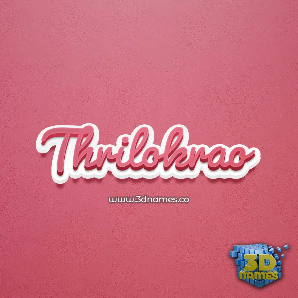 thrilokrao in Red Scribble style - 3D name wallpaper