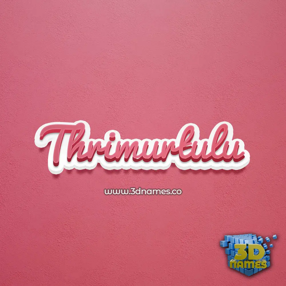 thrimurtulu in Red Scribble style - 3D name wallpaper