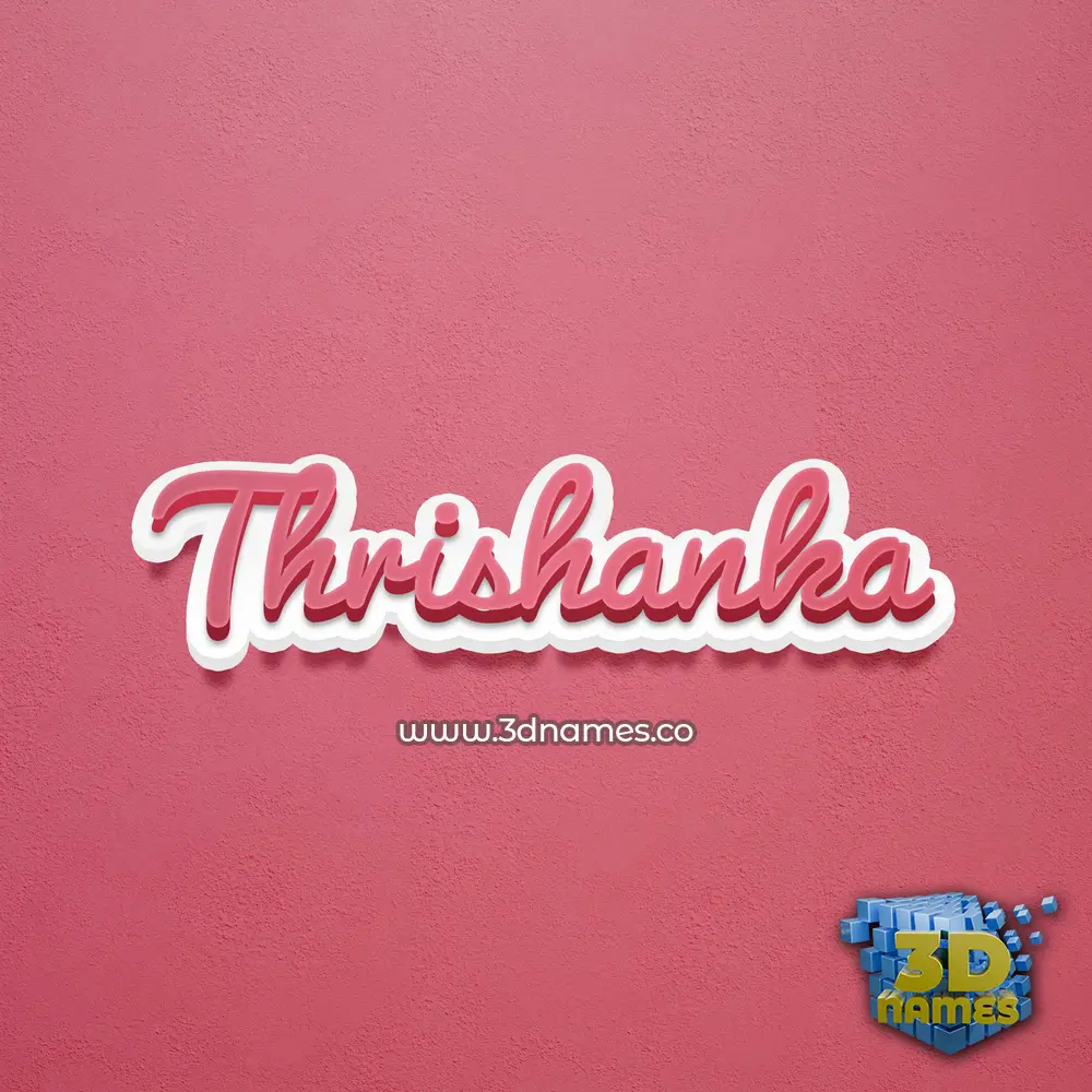 thrishanka in Red Scribble style - 3D name wallpaper