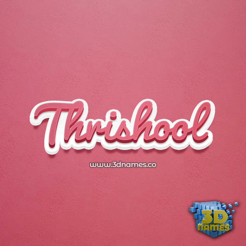 thrishool in Red Scribble style - 3D name wallpaper
