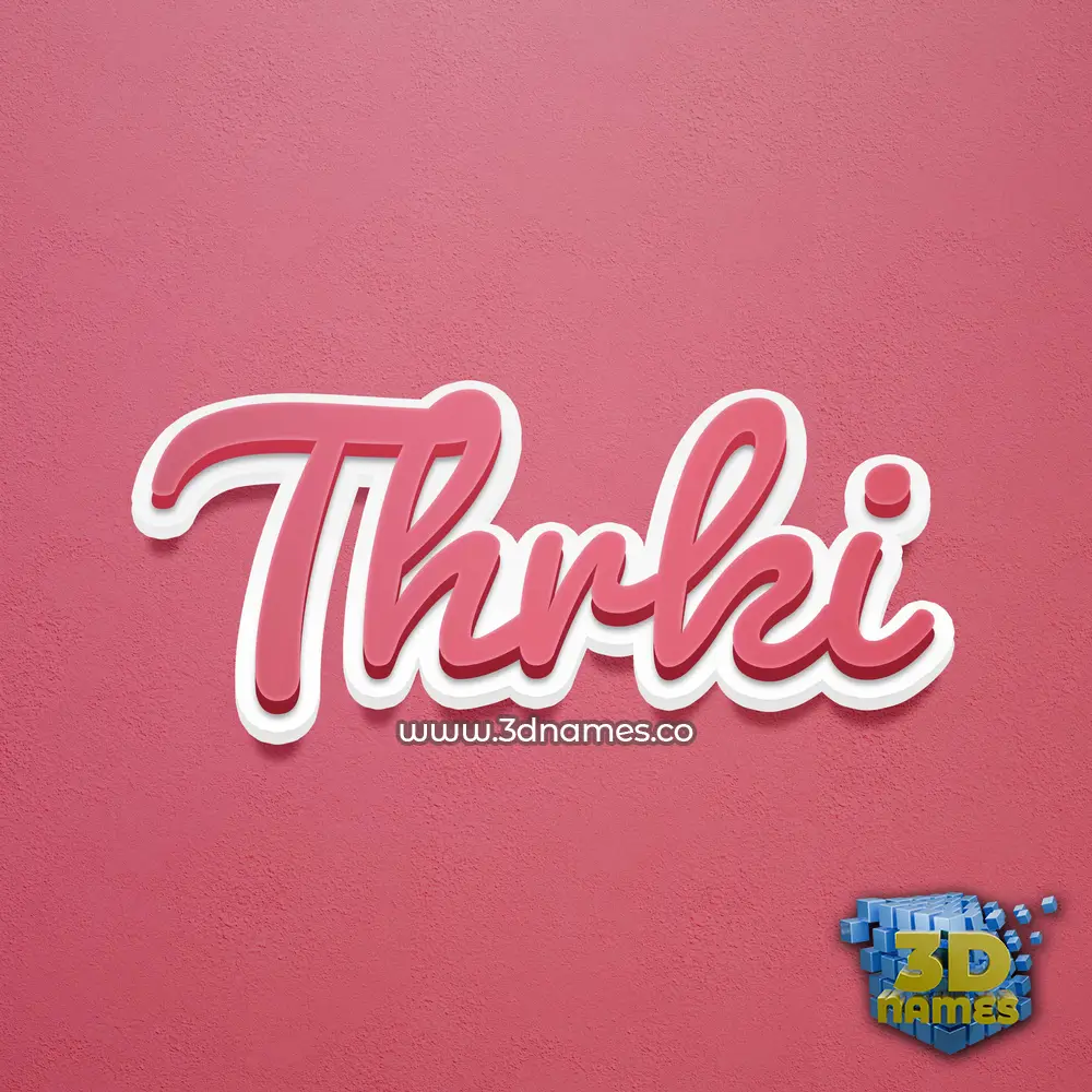 thrki in Red Scribble style - 3D name wallpaper