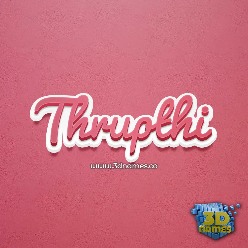 thrupthi in Red Scribble style - 3D name wallpaper