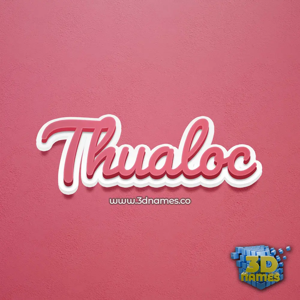 thualoc in Red Scribble style - 3D name wallpaper