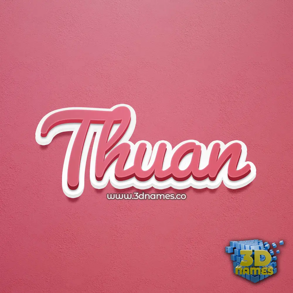 thuan in Red Scribble style - 3D name wallpaper