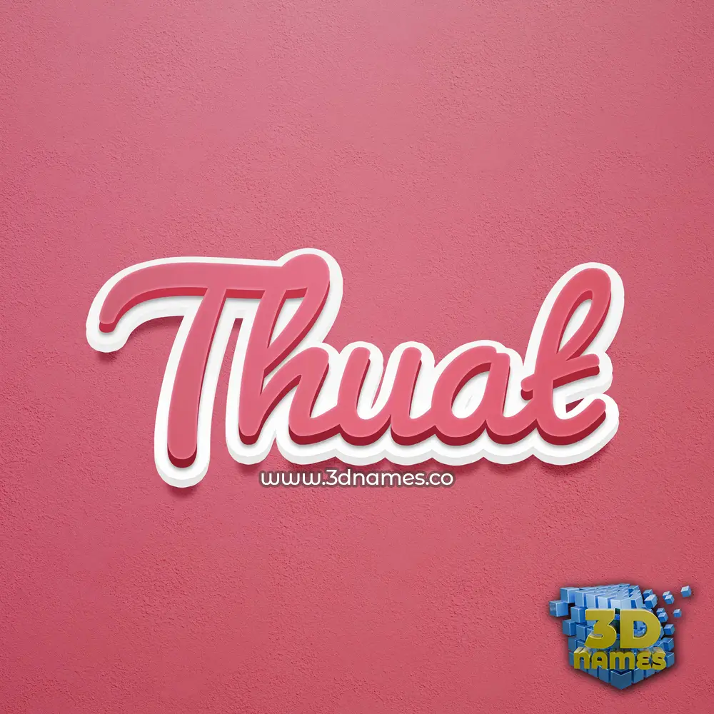 thuat in Red Scribble style - 3D name wallpaper