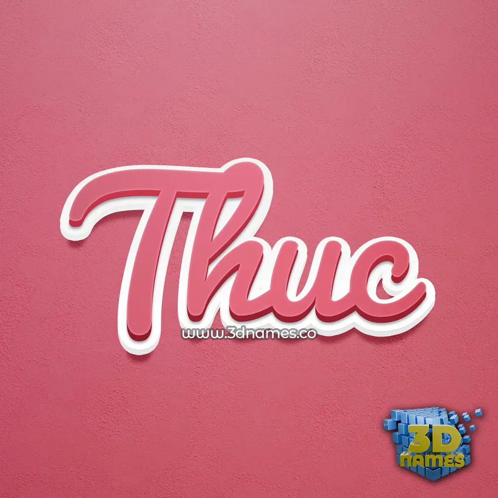 thuc in Red Scribble style - 3D name wallpaper