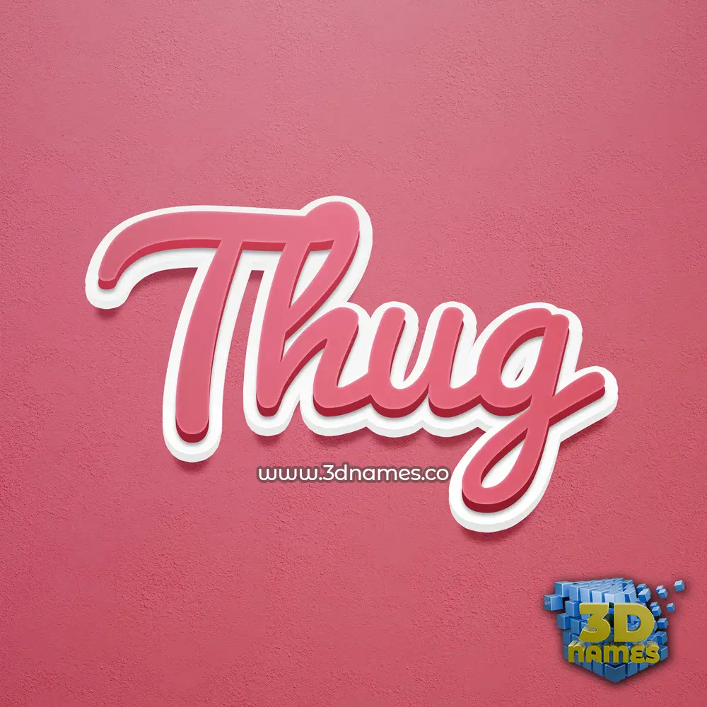 thug in Red Scribble style - 3D name wallpaper