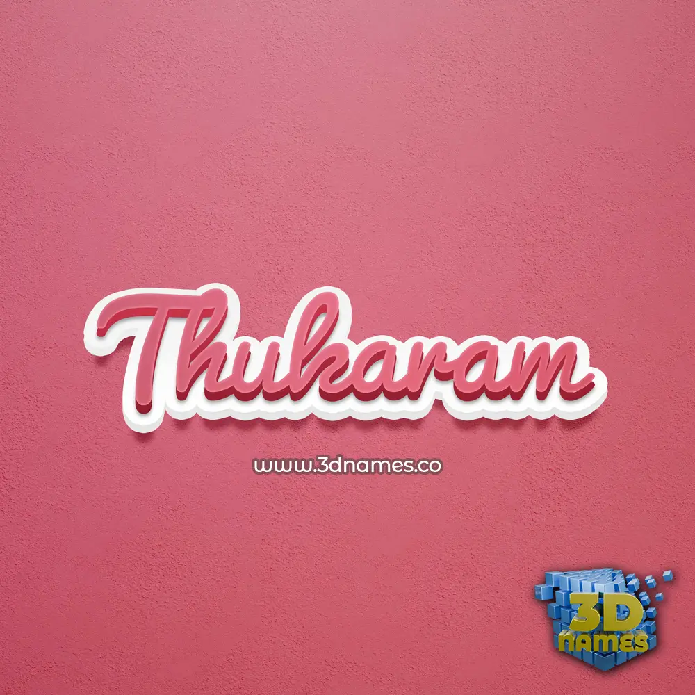 thukaram in Red Scribble style - 3D name wallpaper
