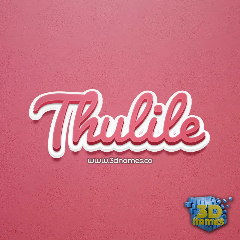 thulile in Red Scribble style - 3D name wallpaper