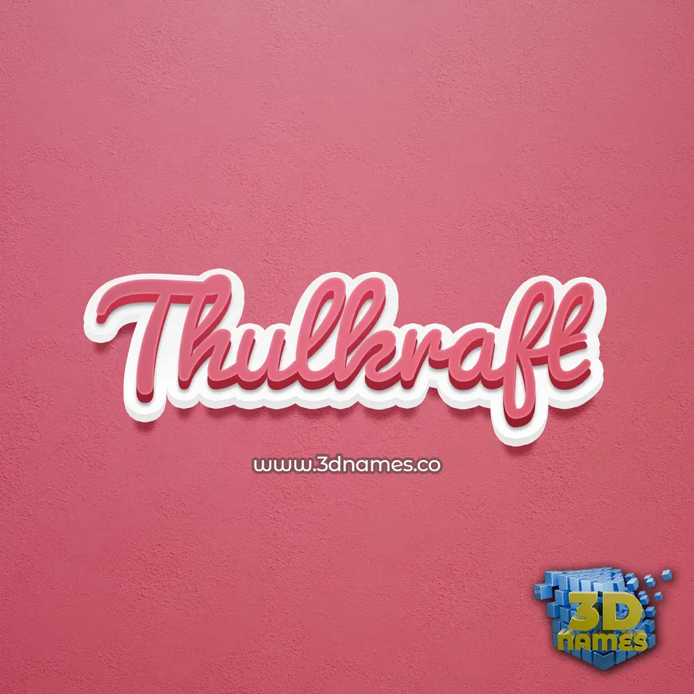thulkraft in Red Scribble style - 3D name wallpaper
