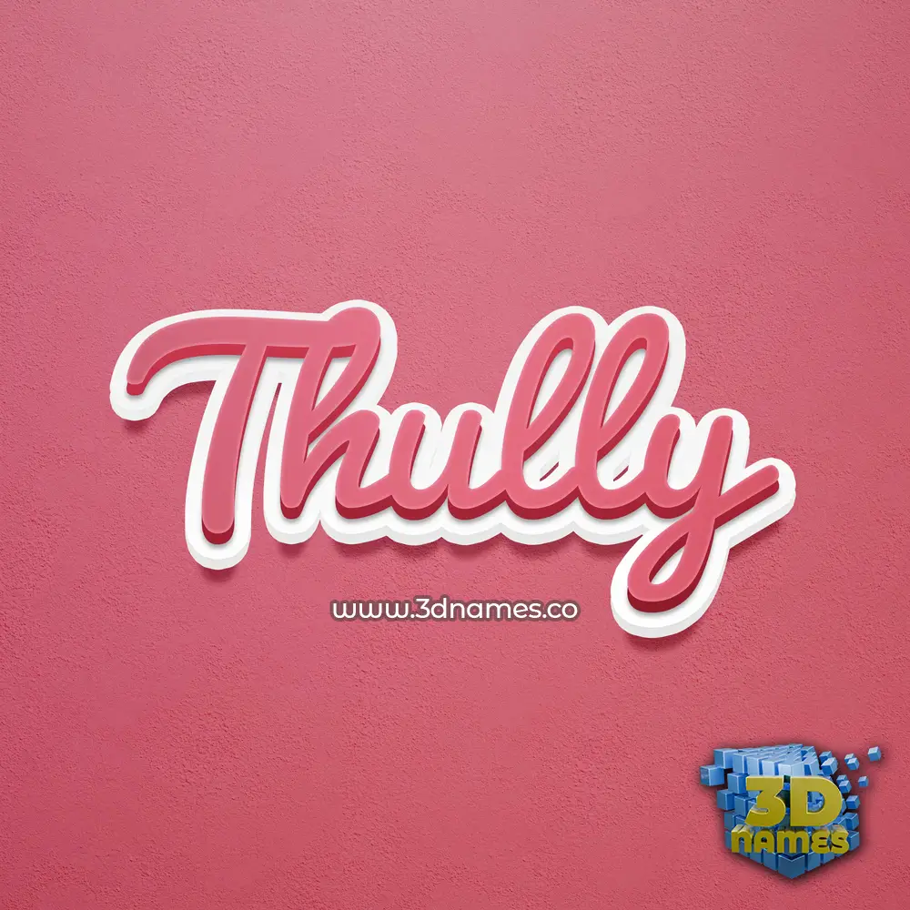 thully in Red Scribble style - 3D name wallpaper