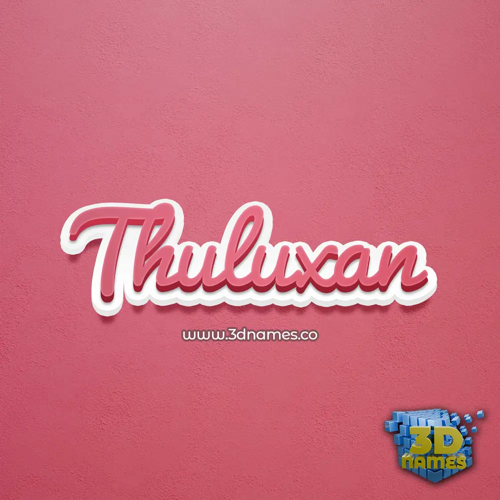 thuluxan in Red Scribble style - 3D name wallpaper