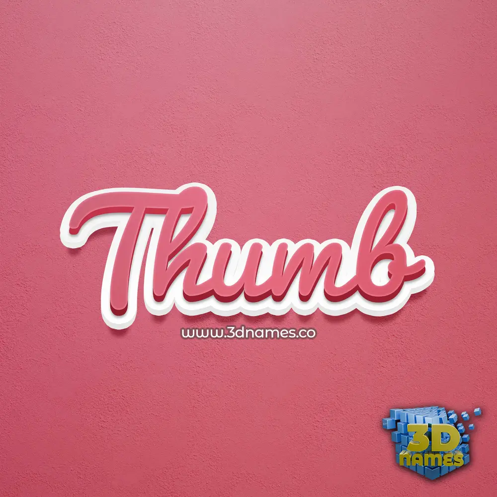 thumb in Red Scribble style - 3D name wallpaper