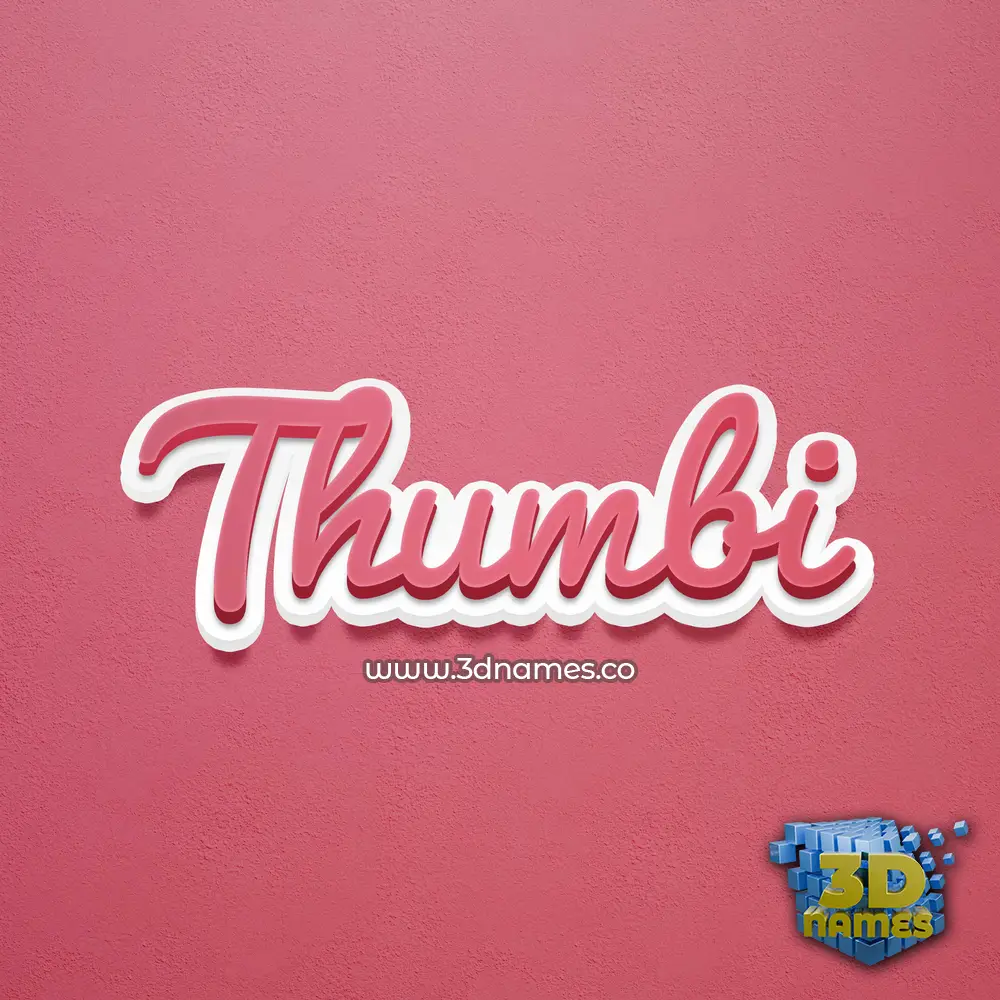 thumbi in Red Scribble style - 3D name wallpaper