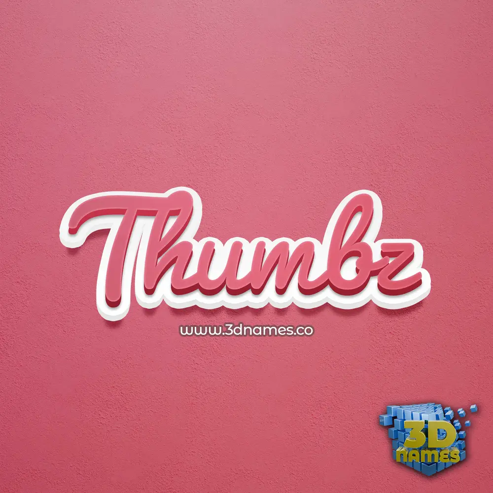 thumbz in Red Scribble style - 3D name wallpaper