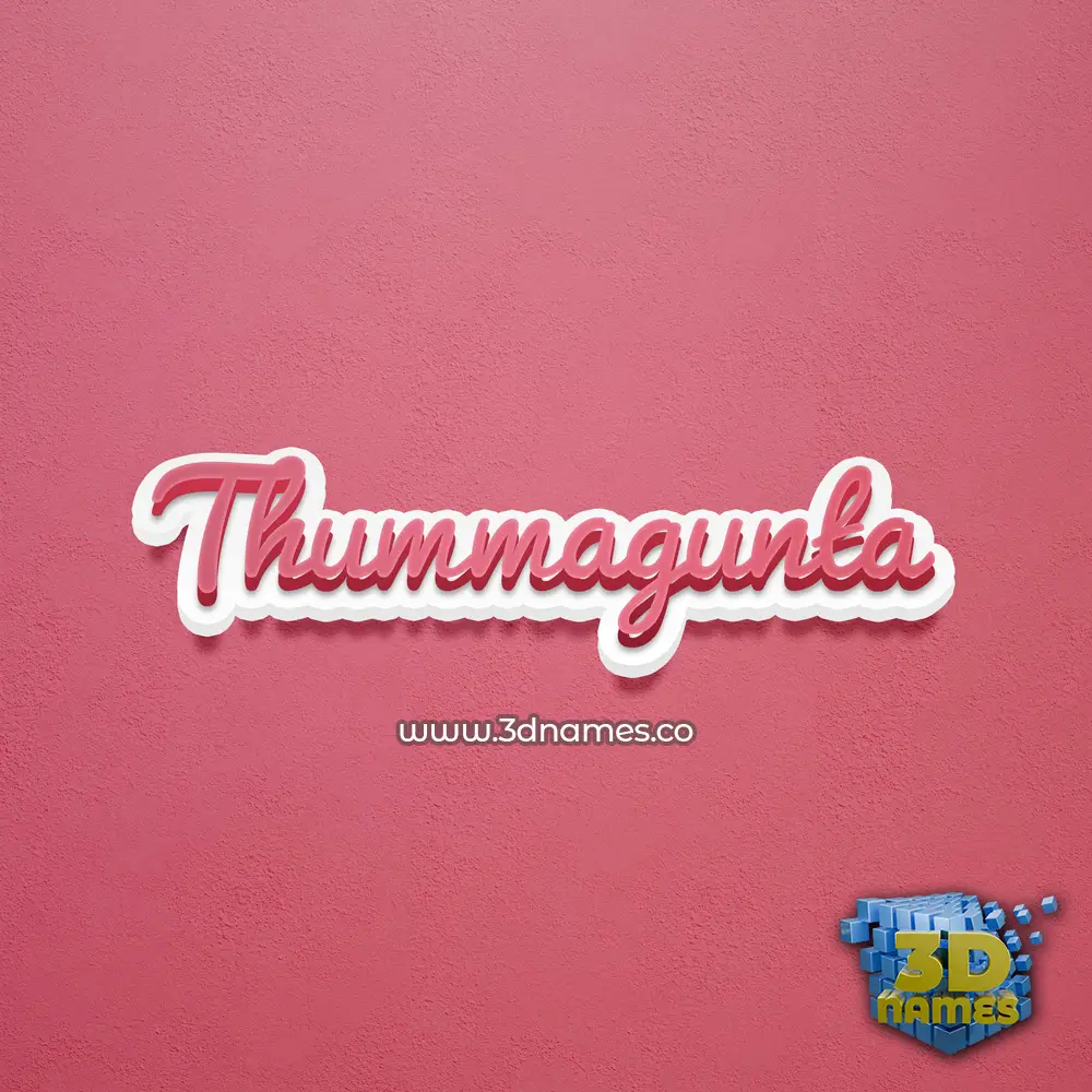 thummagunta in Red Scribble style - 3D name wallpaper