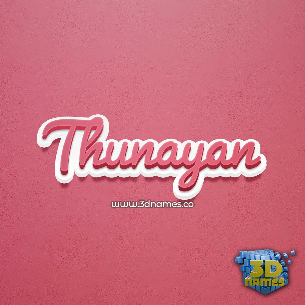 thunayan in Red Scribble style - 3D name wallpaper
