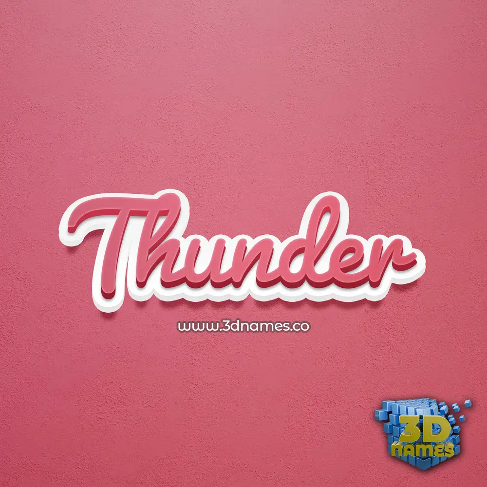 thunder in Red Scribble style - 3D name wallpaper