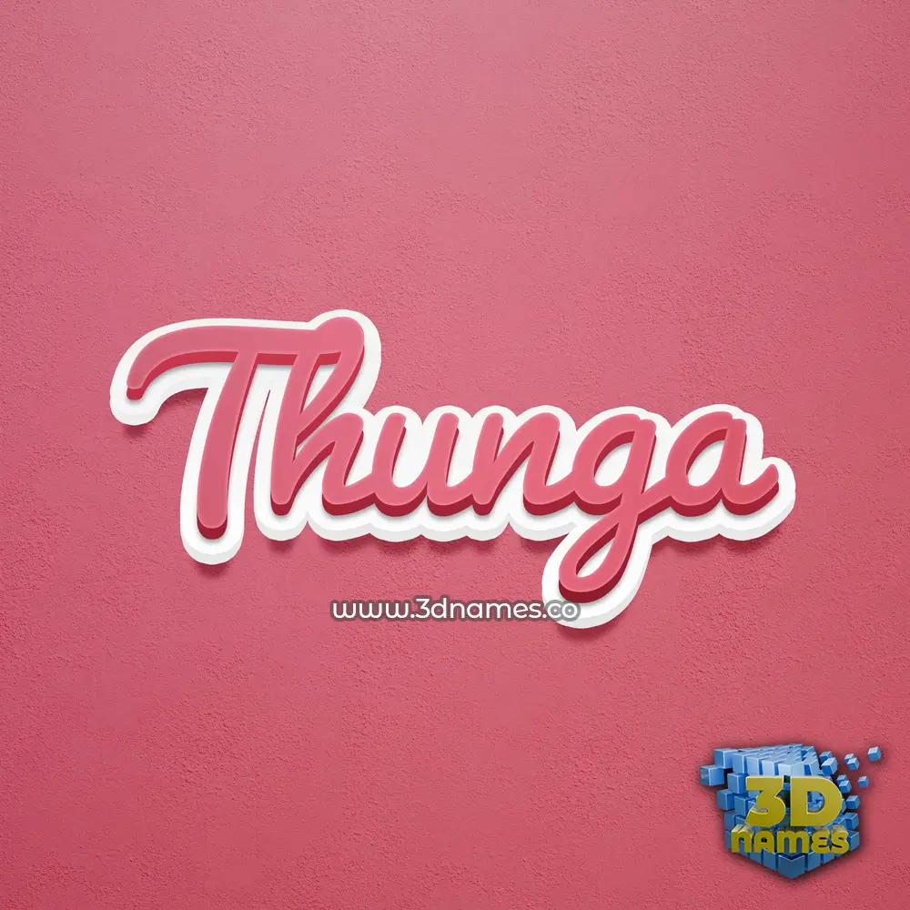 thunga in Red Scribble style - 3D name wallpaper