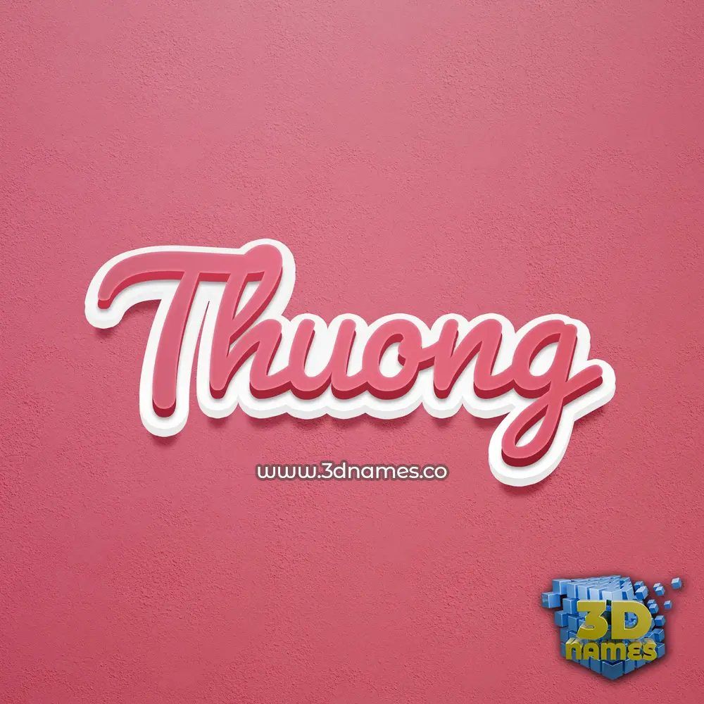 thuong in Red Scribble style - 3D name wallpaper