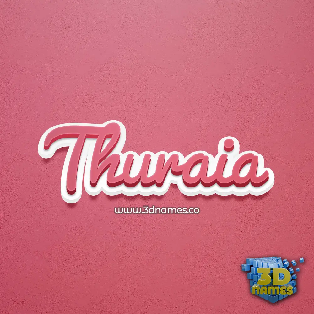 thuraia in Red Scribble style - 3D name wallpaper