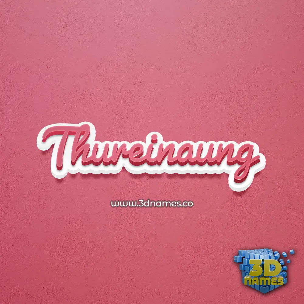 thureinaung in Red Scribble style - 3D name wallpaper
