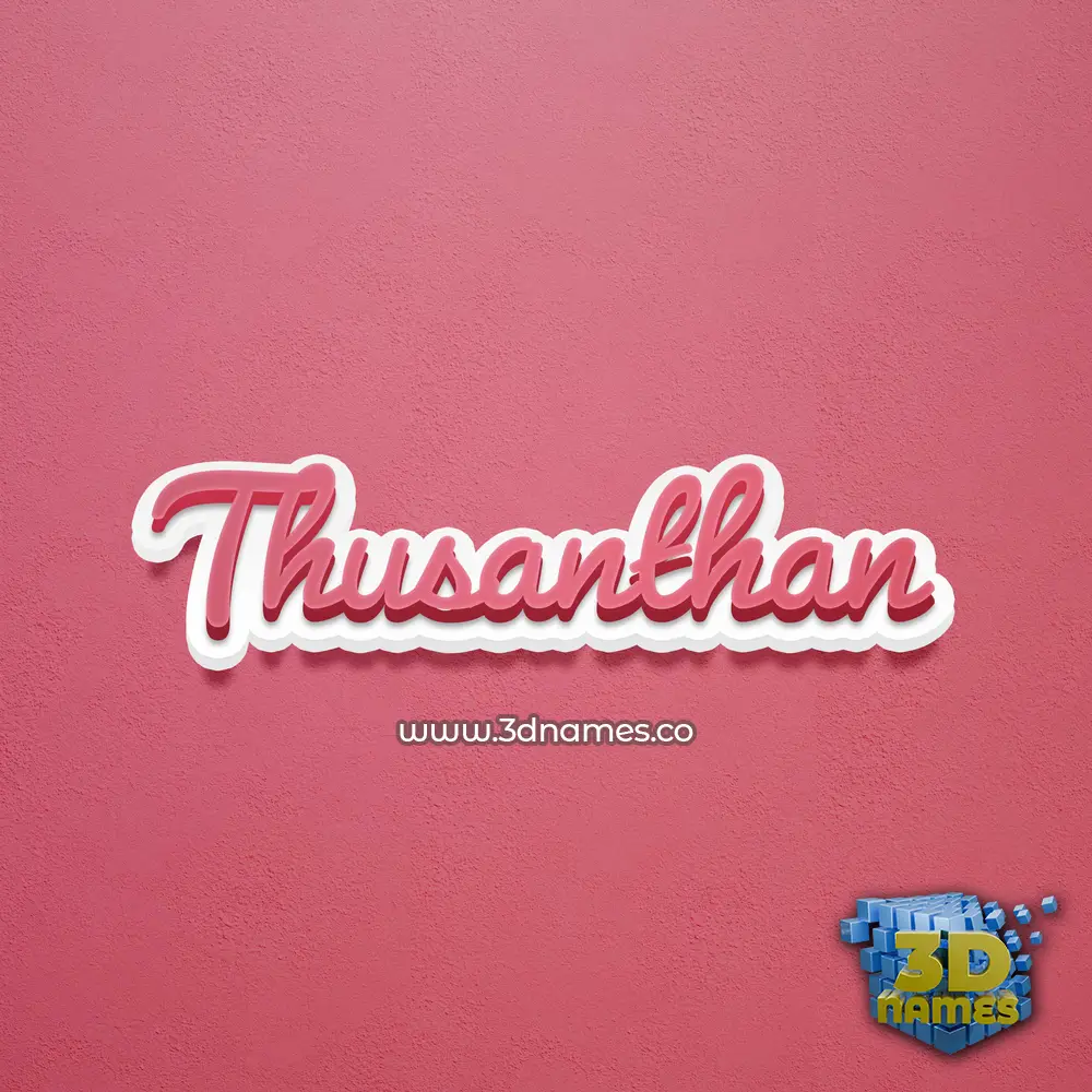 thusanthan in Red Scribble style - 3D name wallpaper