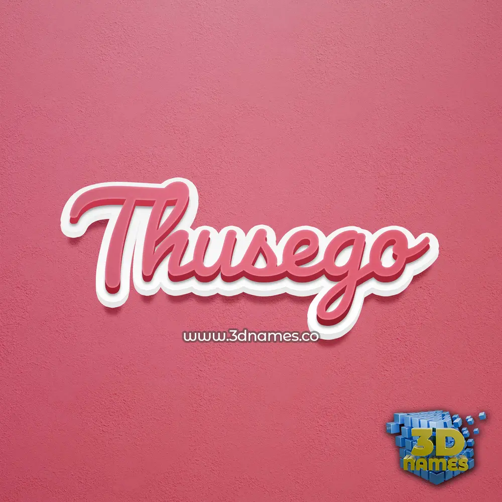 thusego in Red Scribble style - 3D name wallpaper