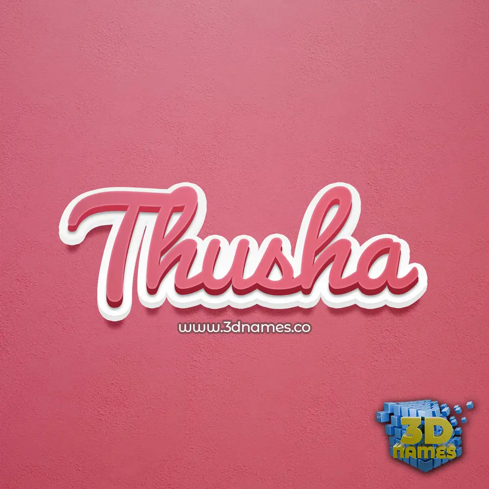 thusha in Red Scribble style - 3D name wallpaper