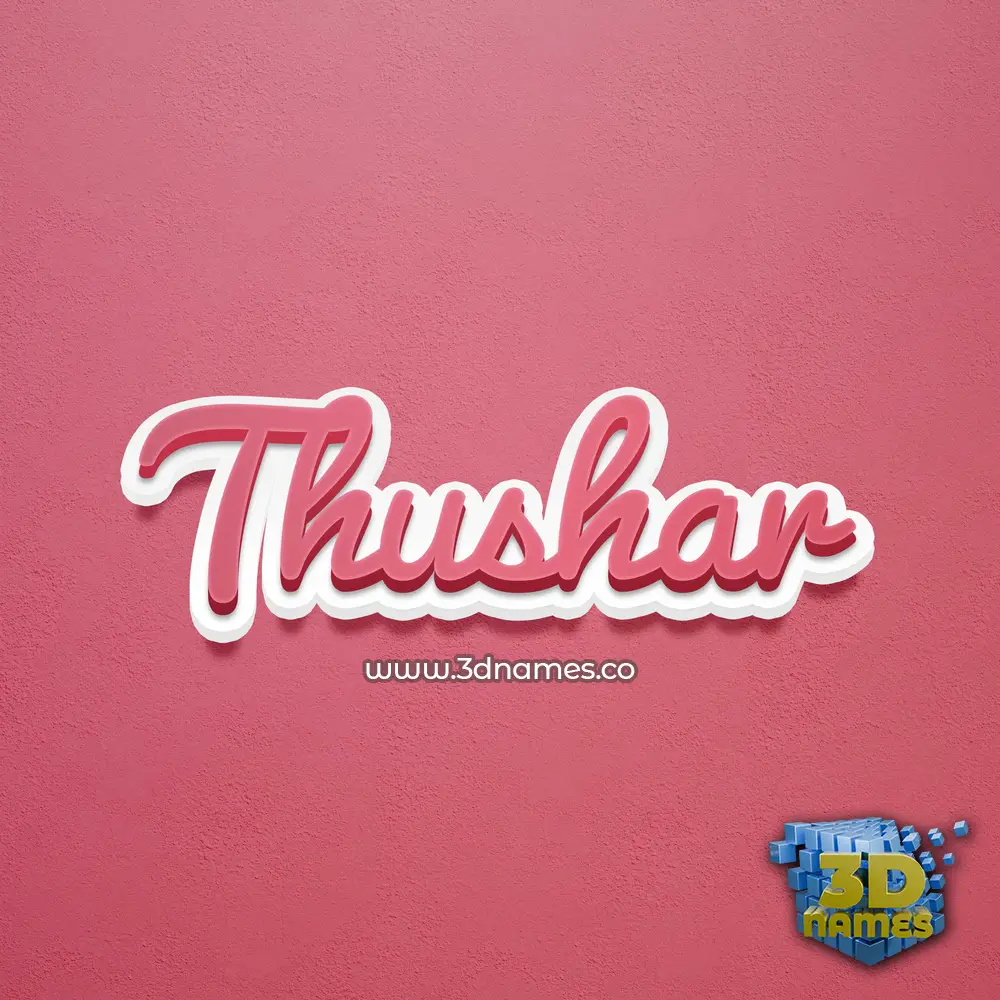 thushar in Red Scribble style - 3D name wallpaper