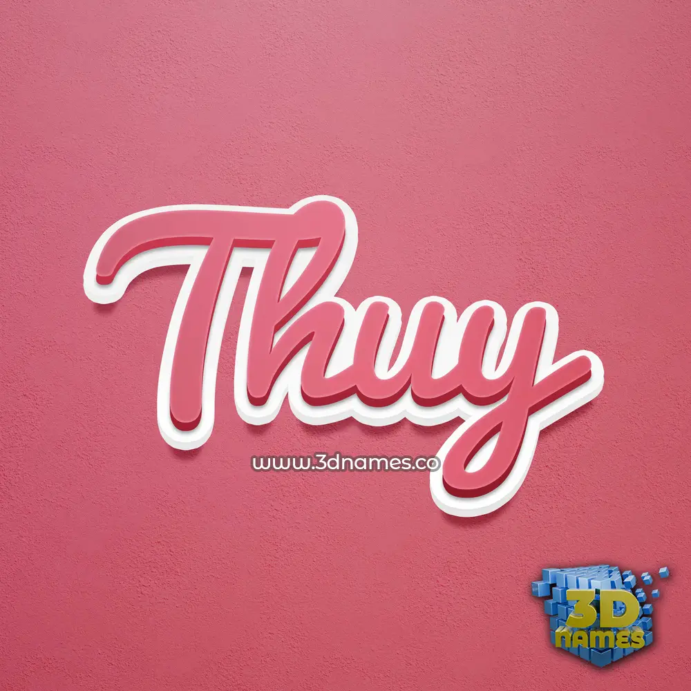thuy in Red Scribble style - 3D name wallpaper