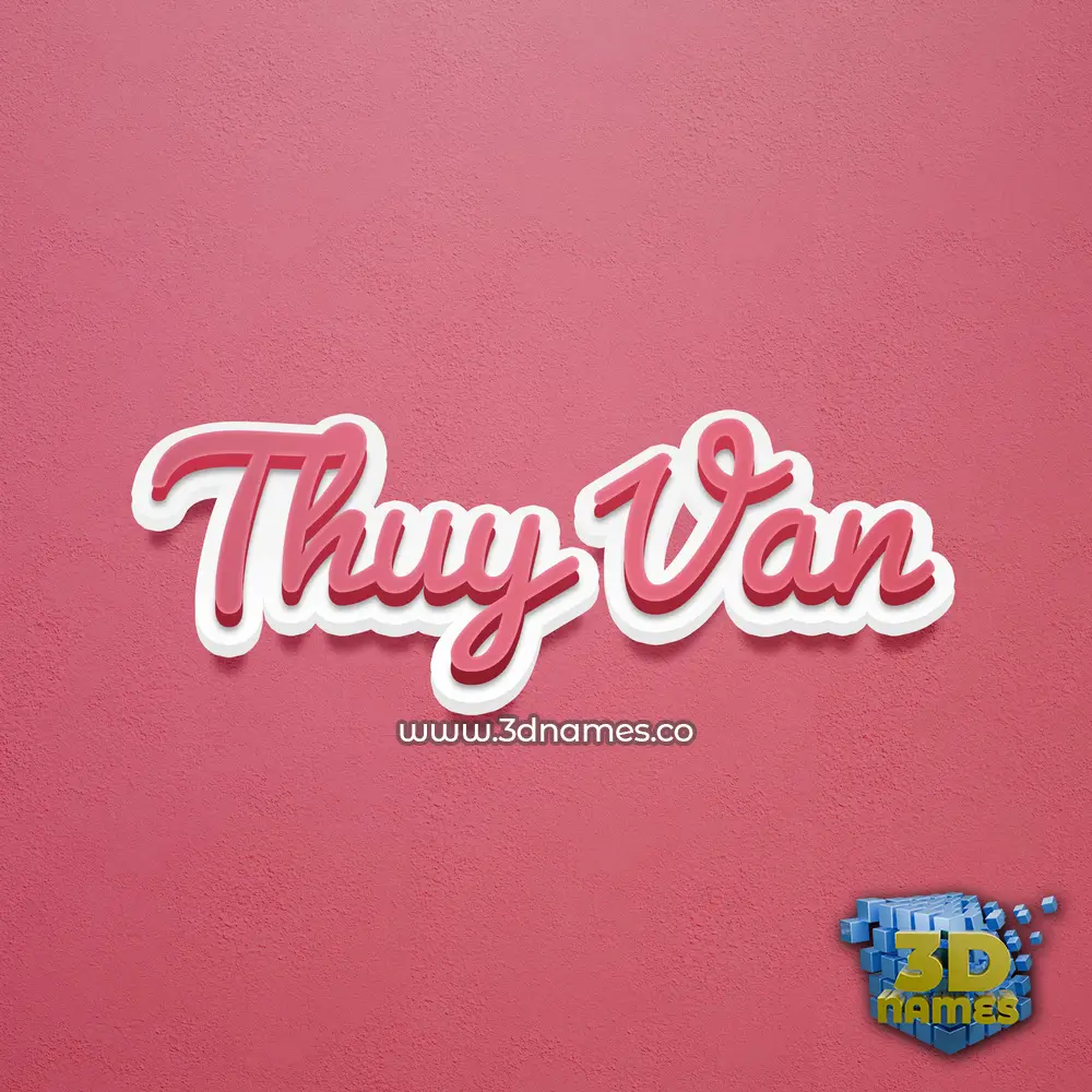thuy van in Red Scribble style - 3D name wallpaper