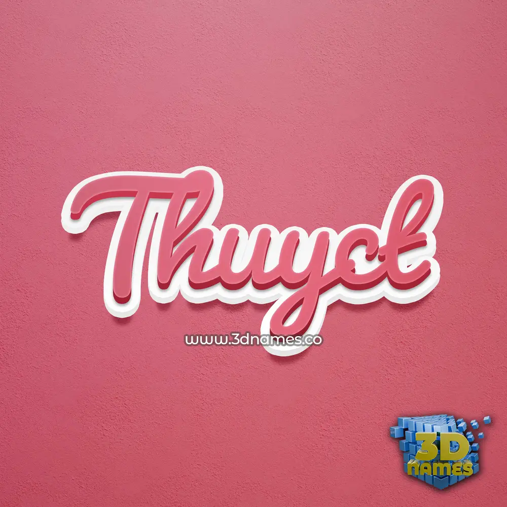 thuyct in Red Scribble style - 3D name wallpaper
