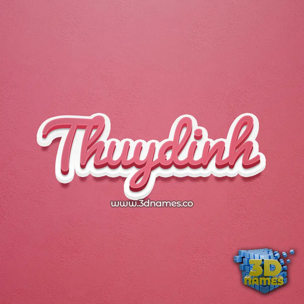 thuydinh in Red Scribble style - 3D name wallpaper