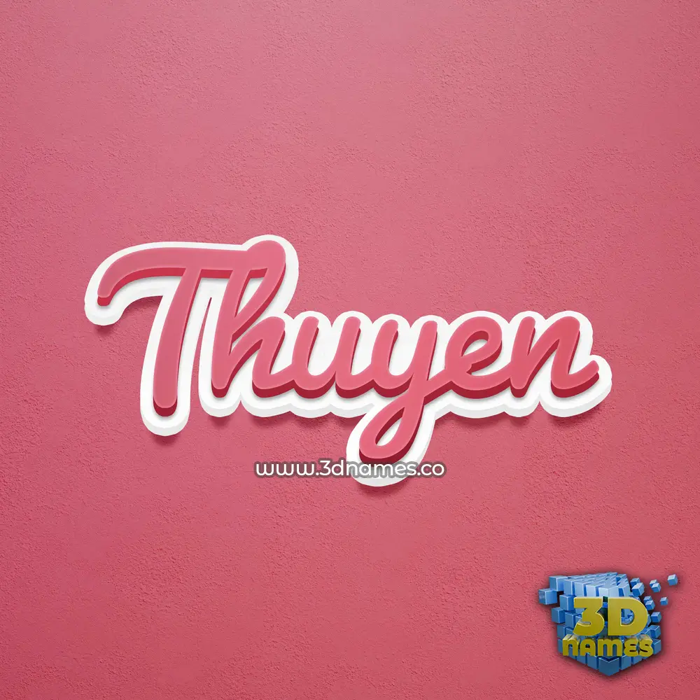 thuyen in Red Scribble style - 3D name wallpaper