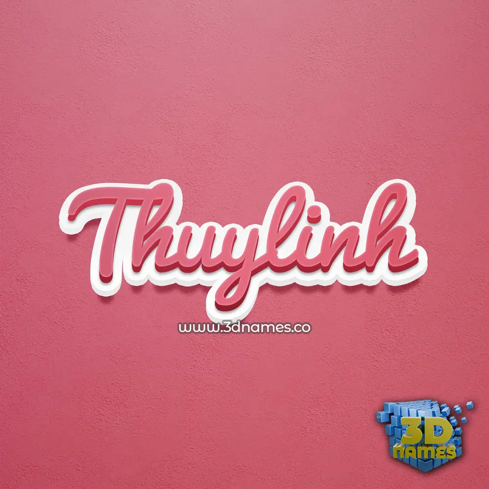 thuylinh in Red Scribble style - 3D name wallpaper