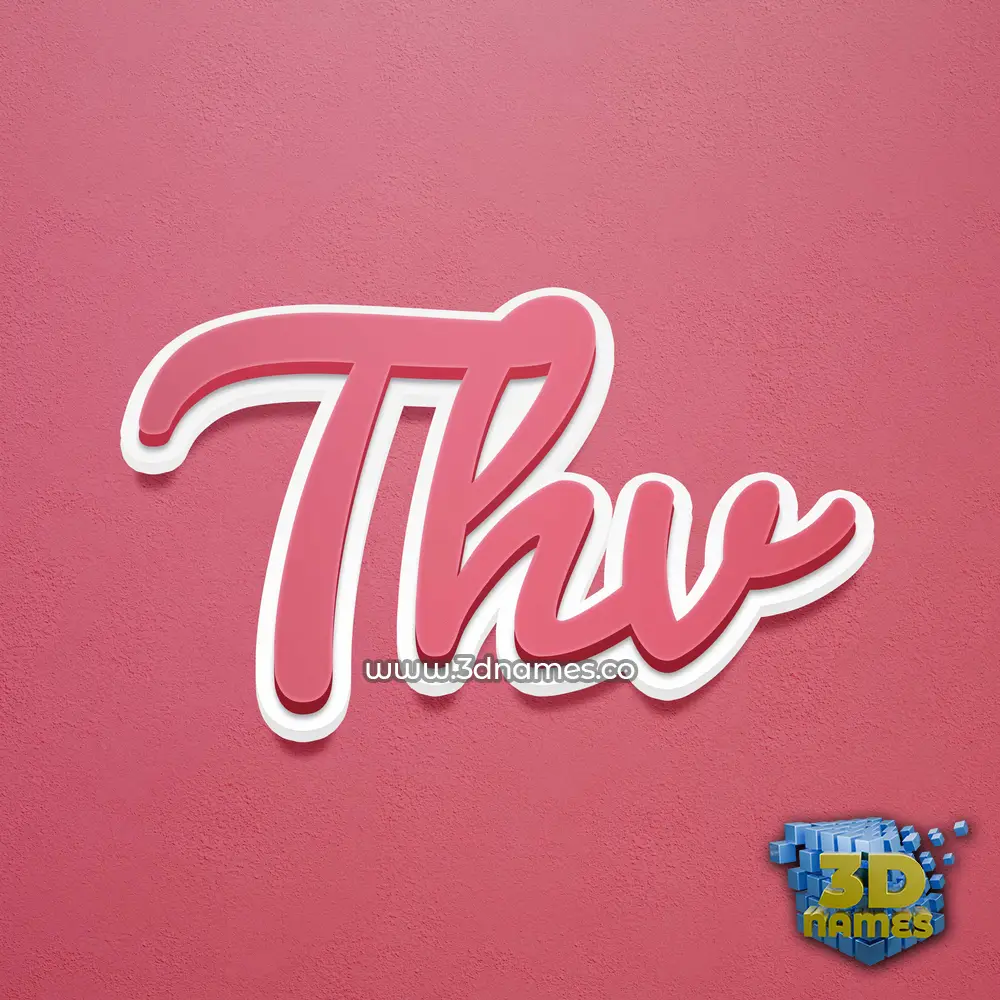 thv in Red Scribble style - 3D name wallpaper