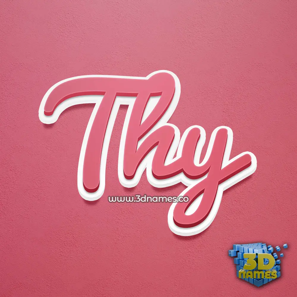 thy in Red Scribble style - 3D name wallpaper