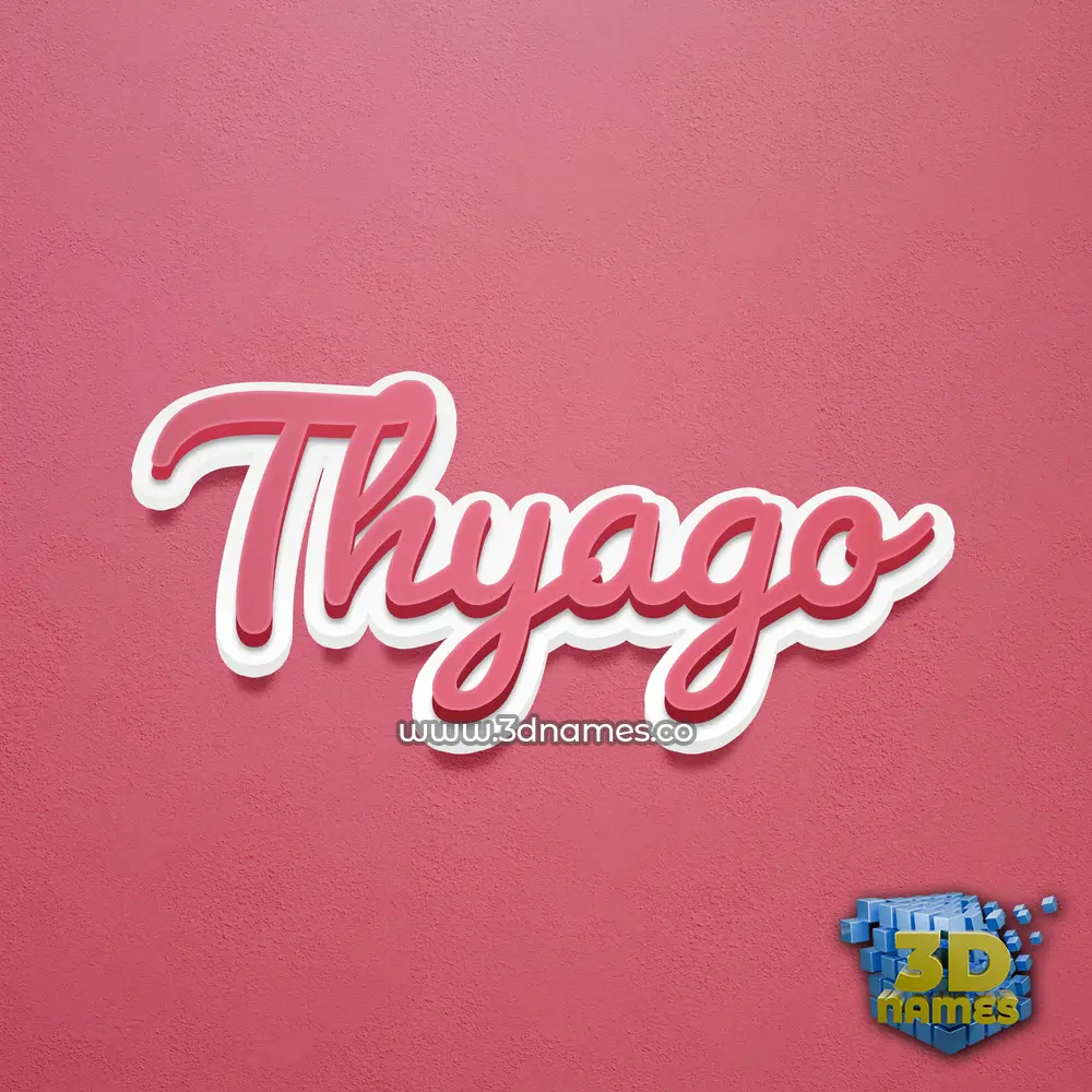 thyago in Red Scribble style - 3D name wallpaper