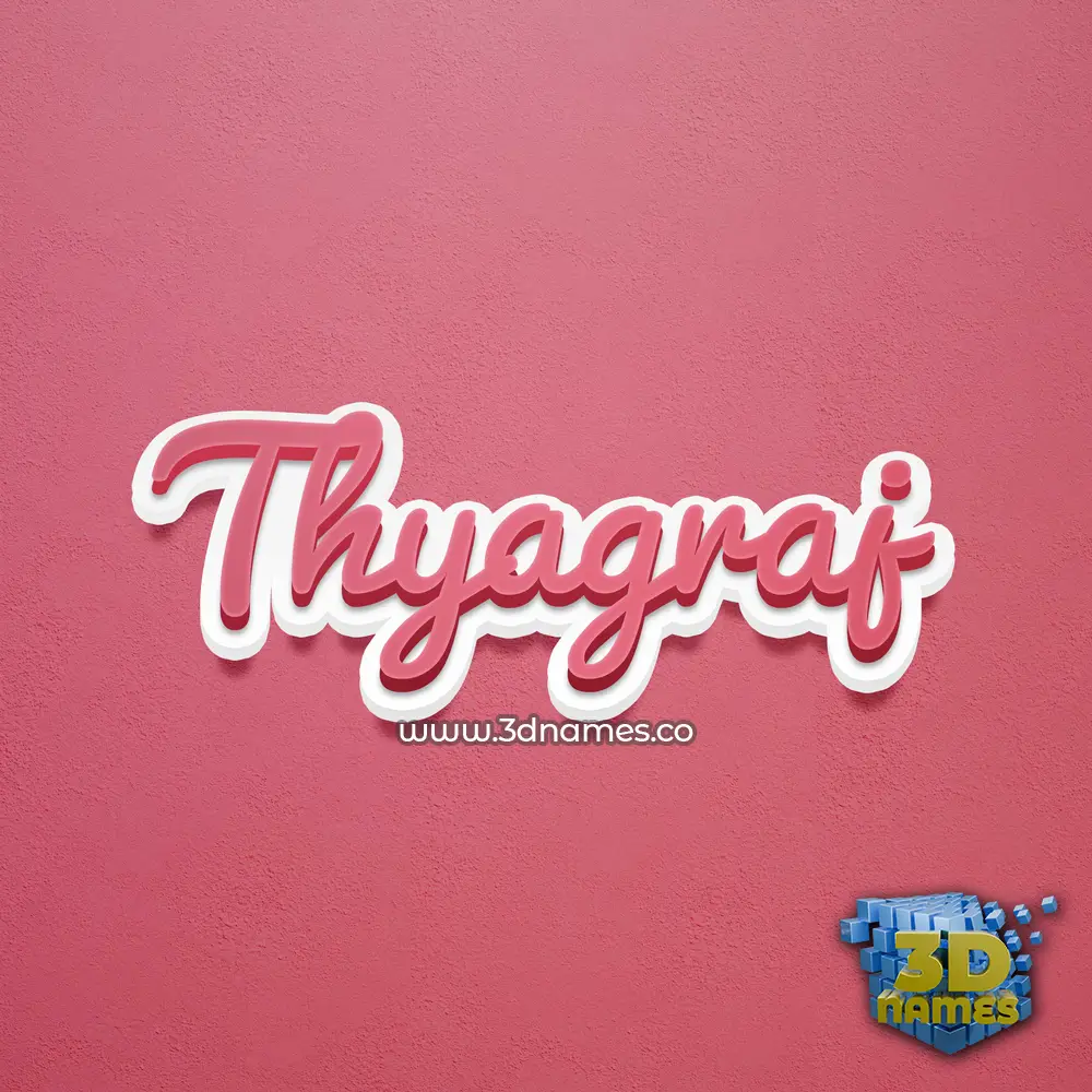 thyagraj in Red Scribble style - 3D name wallpaper