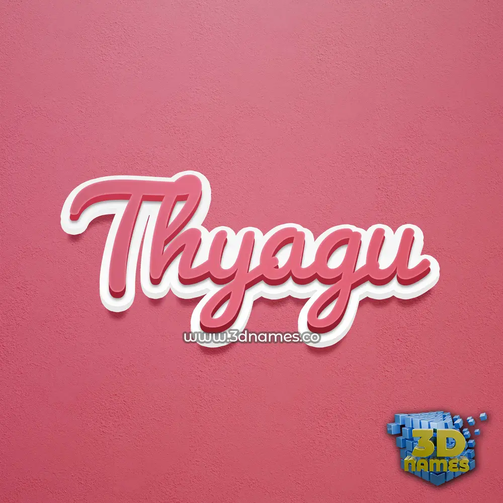 thyagu in Red Scribble style - 3D name wallpaper