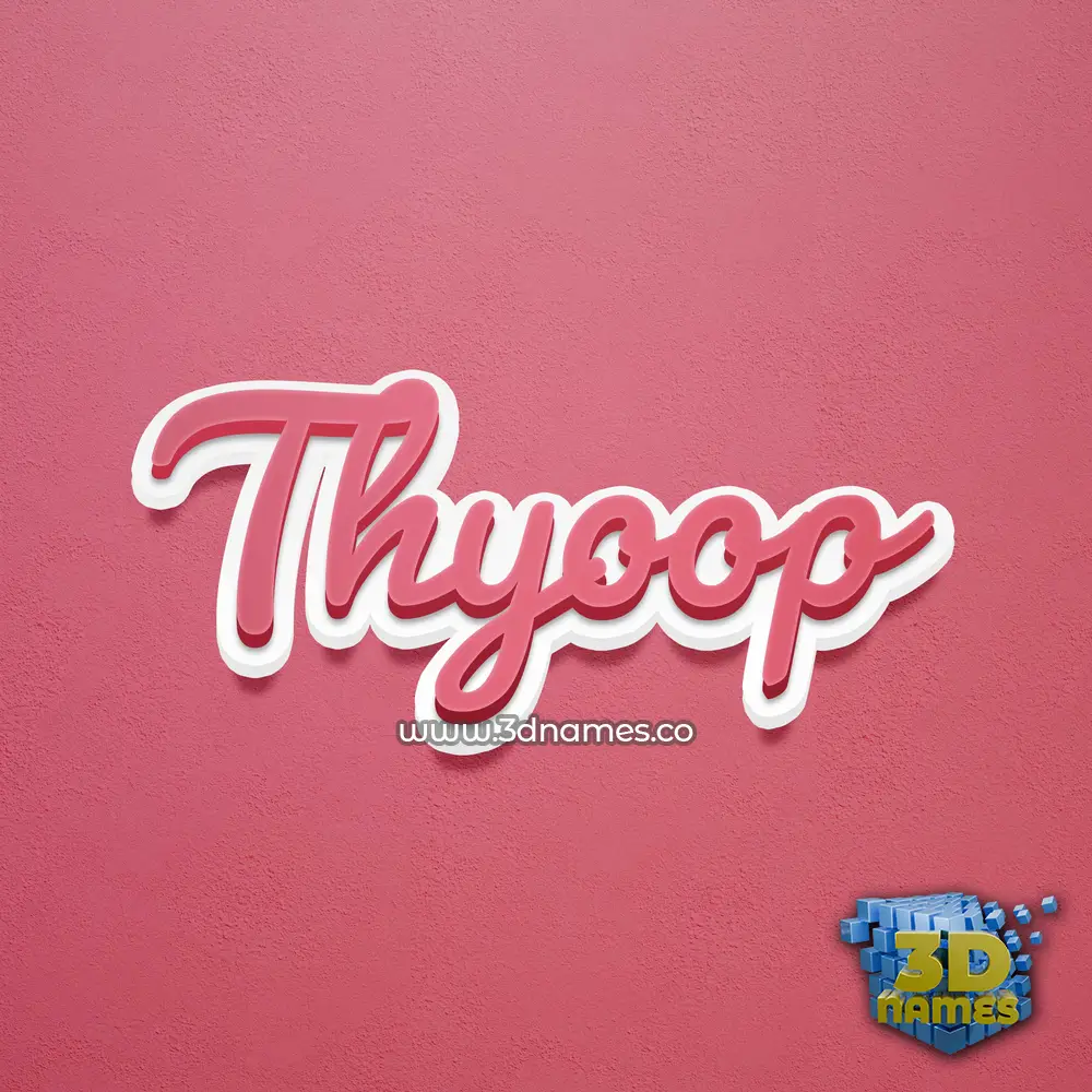 thyoop in Red Scribble style - 3D name wallpaper