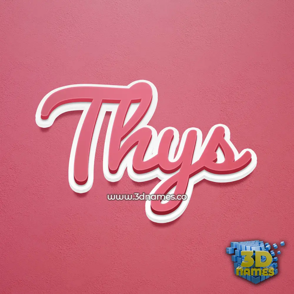 thys in Red Scribble style - 3D name wallpaper