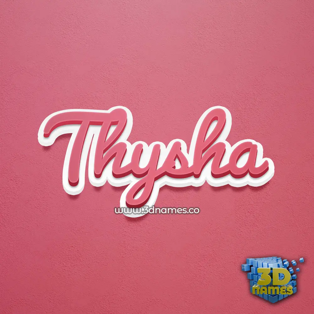 thysha in Red Scribble style - 3D name wallpaper