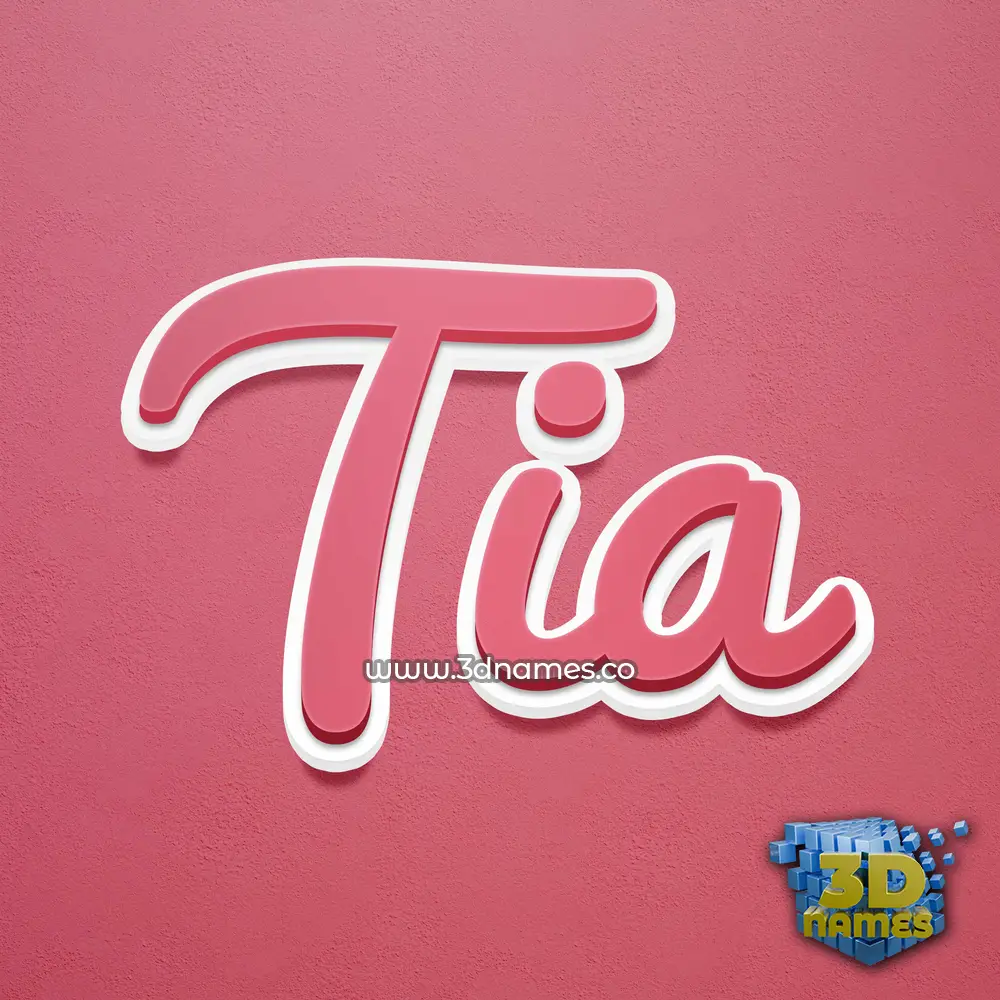tia in Red Scribble style - 3D name wallpaper